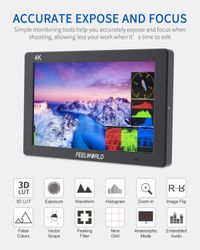 FeelWorld T7 Plus 7inch IPS On-Camera Monitor with 3D LUT, Waveform & Vectorscope