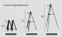 SmallRig Heavy-Duty Fluid Head 186cm Tripod AD-01 (Sarcina max. 8Kg) 3751B