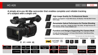 Panasonic HC-X20 Professional All-in-one 4K 60p Camcorder with Live Streaming