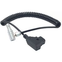DigitalFoto AR43 D-Tap to Right-Angle 2-Pin LEMO Coiled Power Cable for Vaxis, CVW & Teradek (50 cm)