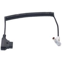 DigitalFoto AR43 D-Tap to Right-Angle 2-Pin LEMO Coiled Power Cable for Vaxis, CVW & Teradek (50 cm)