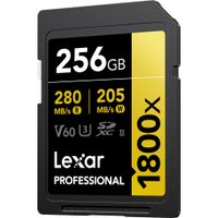 Lexar Professional SDXC 1800x Pro U3 UHS-II V60 256GB Memory Card GOLD Series
