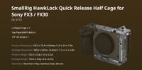 SmallRig HawkLock Quick Release Half Cage for Sony FX3 / FX30 4772