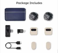 RGBlink AI mini Wireless Microphone System (2 TX + 1 RX) with USB-C Connector and Charging Case