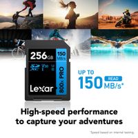 Lexar SDXC 800x Pro UHS-I V30 256GB High-Performance Memory Card BLUE Series