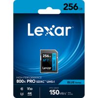 Lexar SDXC 800x Pro UHS-I V30 256GB High-Performance Memory Card BLUE Series
