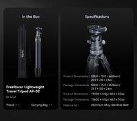 SmallRig Lightweight Travel Tripod AP-02 4222B