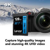 Lexar SDXC 800x Pro UHS-I V30 128GB High-Performance Memory Card BLUE Series