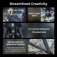 SmallRig Lightweight Video Carbon Fiber Tripod Kit AD-50 Pro 4420