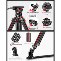 Miliboo M15DL Pro Fluid Head & Aluminum Broadcast Tripod Set 18Kg Payload