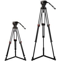Miliboo M15DL Pro Fluid Head & Aluminum Broadcast Tripod Set 18Kg Payload