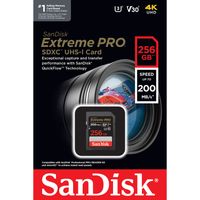 SanDisk 256GB Extreme PRO UHS-I SDXC Memory Card 200 MB/s V30 + 2 Ani RescuePRO Deluxe