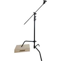 Kupo CS-40MKB Black Master C-Stand with Sliding Leg Kit with Grip Head and Grip Arm