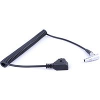 DigitalFoto ZZ08 Coiled D-Tap to Right-Angle LEMO 0B-Type Male 2-Pin Power Cable for Vaxis Wireless Transmitter and Tilta Power Base (0.5-1.5m)