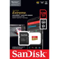 SanDisk Extreme microSDXC 128GB UHS-I Class 10 190MB/s Memory Card with SD Adapter SDSQXAA-128G-GN6MA + 2 Ani RescuePRO Deluxe