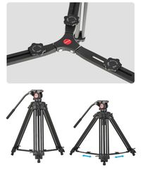 Miliboo MTT608A Video Tripod 196 cm + MYT802L Vertical Shooting Fluid Head 8 Kg