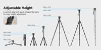 SmallRig 4475 Video Tripod 192 cm Traveller Kit CT210