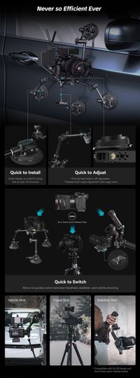 SmallRig All-in-One 4-Arm Suction Cup Camera Mount Kit for Vehicle Shooting SC-15K 3565B