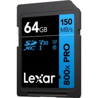 Lexar SDXC 800x Pro UHS-I V30 64GB High-Performance Memory Card BLUE Series