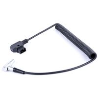 DigitalFoto ZZ08 Coiled D-Tap to Right-Angle LEMO 0B-Type Male 2-Pin Power Cable for Vaxis Wireless Transmitter and Tilta Power Base (0.5-1.5m)