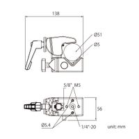 KUPO KCP-710 Convi Clamp with Adjustable Handle - Silver