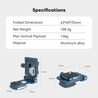 DigitalFoto VH-1AS Foldable Vertical L-Bracket and Baseplate with Arca Swiss Bottom Plate