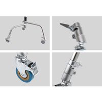 DigitalFoto DF-W01 360° Rotatable Locking Caster Wheel for 25mm Leg and C-Stand (Set of 3)