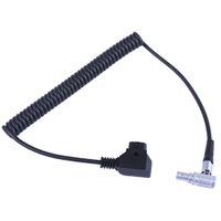 DigitalFoto ZZ08 Coiled D-Tap to Right-Angle LEMO 0B-Type Male 2-Pin Power Cable for Vaxis Wireless Transmitter and Tilta Power Base (0.5-1.5m)
