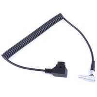 DigitalFoto ZZ08 Coiled D-Tap to Right-Angle LEMO 0B-Type Male 2-Pin Power Cable for Vaxis Wireless Transmitter and Tilta Power Base (0.5-1.5m)
