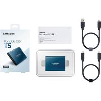 Samsung SSD 500GB T5 Portable Solid-State Drive (Blue) 