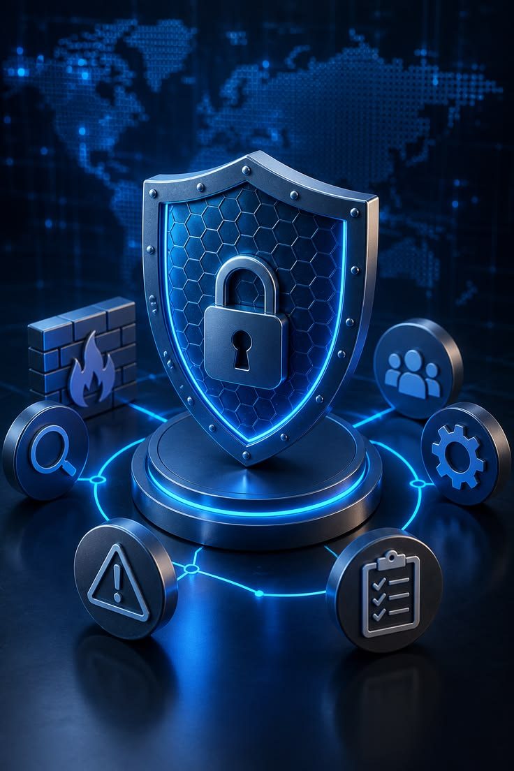 Scut de securitate cibernetică cu firewall și control al accesului