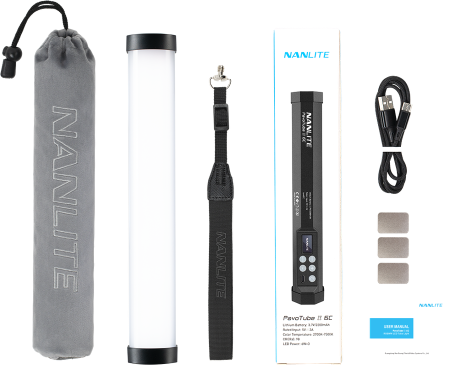 NanLite PavoTube II 6C 10in RGBWW LED Tube with Internal Battery