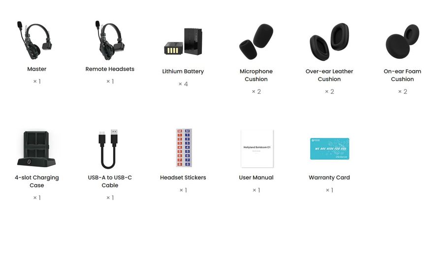 Hollyland Solidcom C1-2S (2x Headset) Full-Duplex Wireless DECT Intercom System
