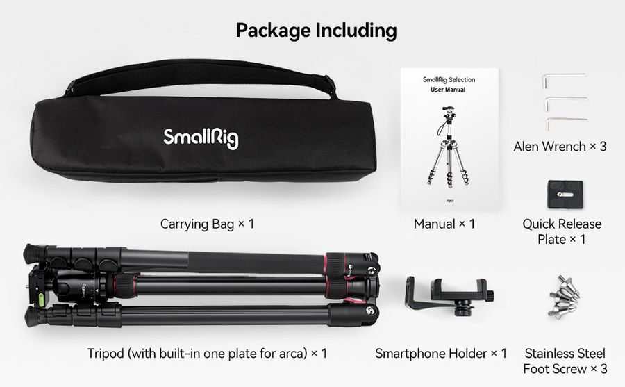 SmallRig CT-20 Aluminum Alloy Tripod 3474C