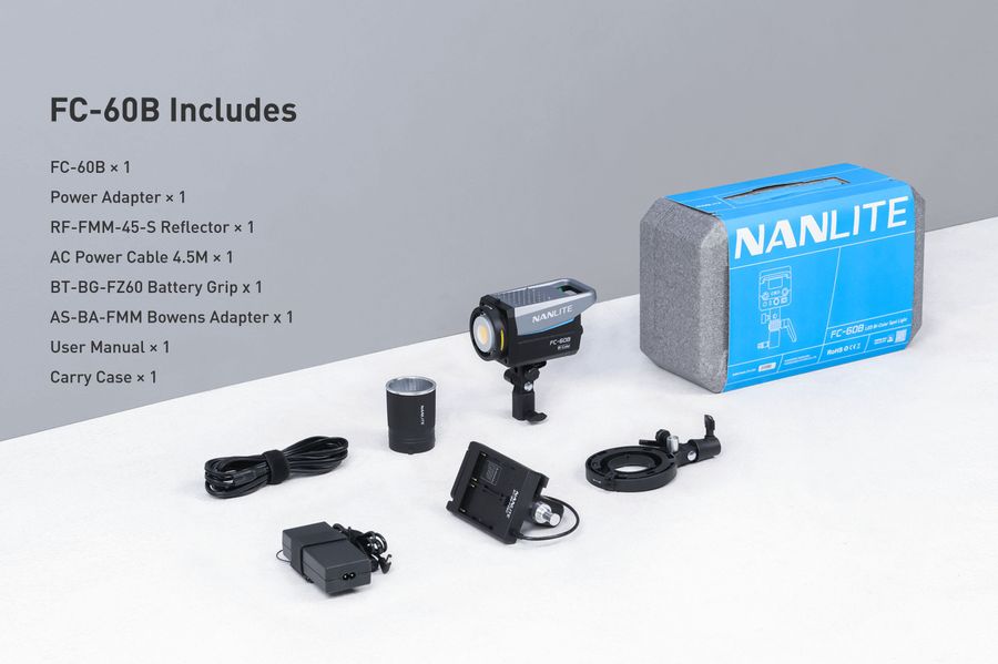 Nanlite FC-60B Bi-Color LED Spotlight 12510 LUX / 1m , 78W