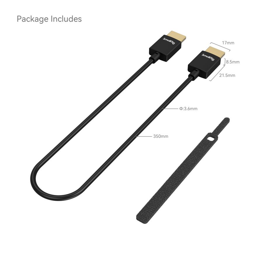 SmallRig Ultra Slim 4K HDMI Cable 35cm 2956B