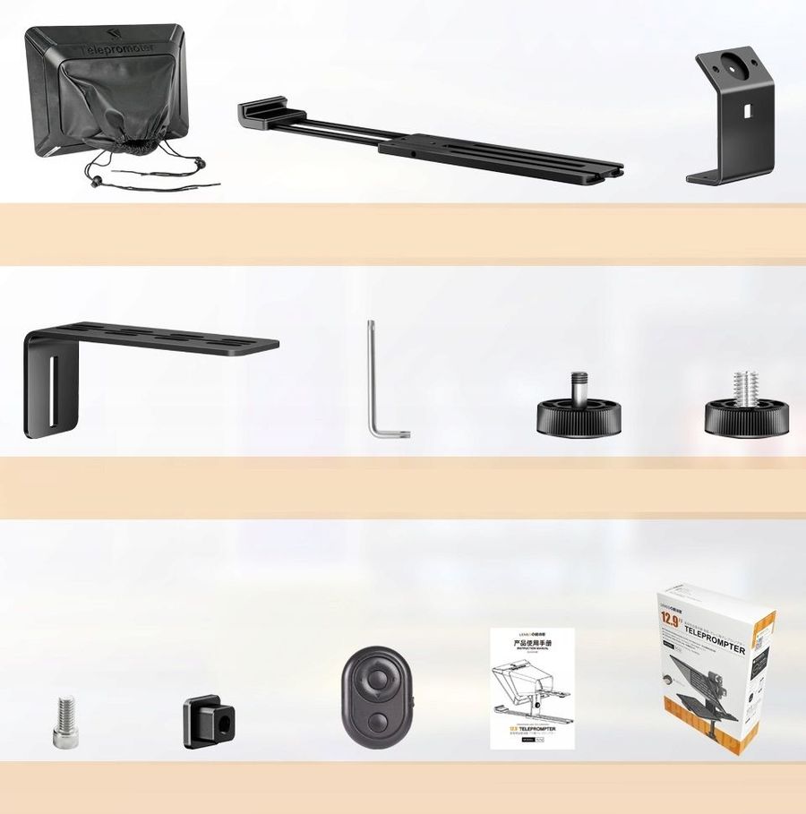 Lensgo TC12 Aluminum Alloy Liftable Teleprompter for DSLR Camera and Tablet up to 12.9″