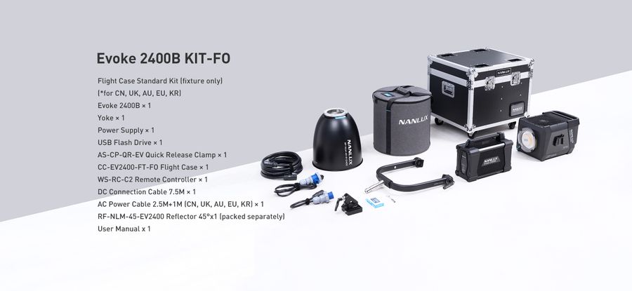 Nanlux Evoke 2400B Bi-Color LED Monolight Kit with 45° Reflector and Light-Only Flight Case