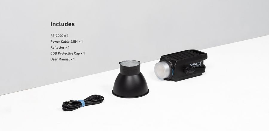 Nanlite FS-300C AC-Powered RGBW Color LED Monolight 34200 Lux