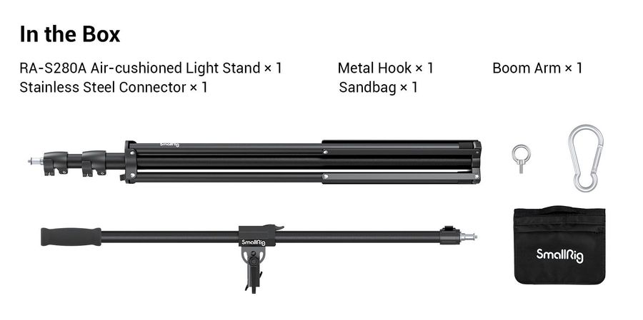 SmallRig RA-S280A Air-Cushioned Light Stand with Arm 3737