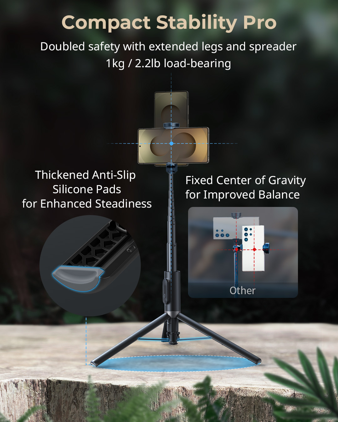 SmallRig ST30 Lite One-Touch Deploy Selfie Stick Tripod 5291