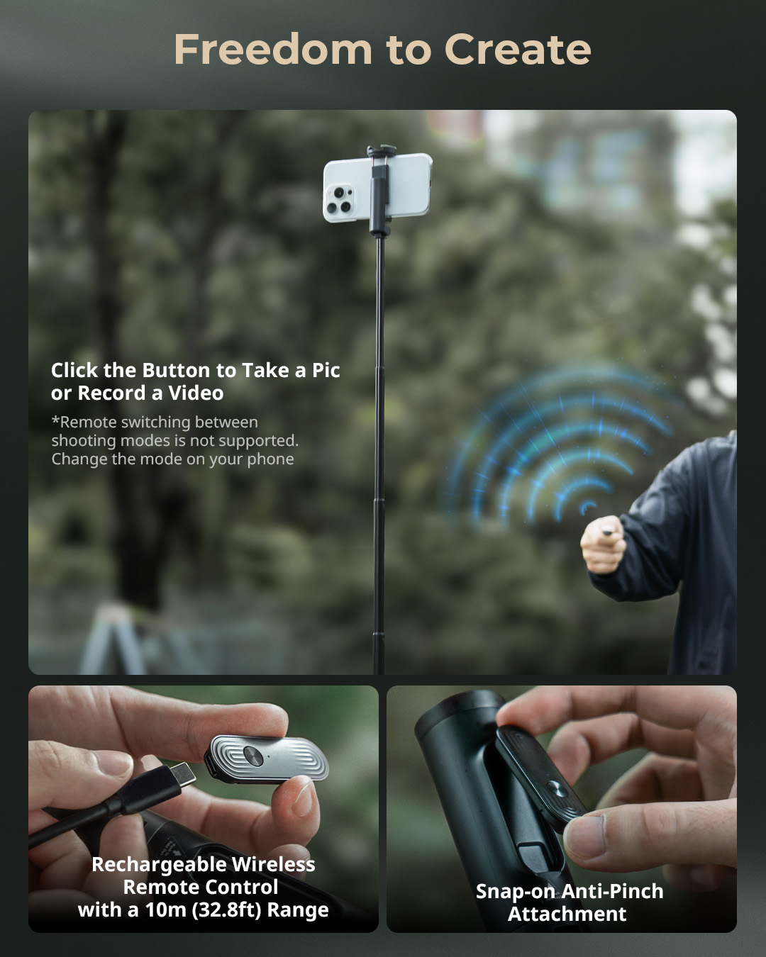SmallRig ST30 Lite One-Touch Deploy Selfie Stick Tripod 5291