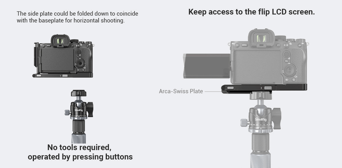 SmallRig Foldable L-Shape Mount Plate for Sony Alpha 7R V / Alpha 7 IV / Alpha 7S III 3984